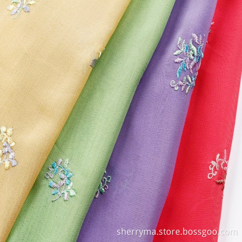 Bunga bordir kain sifon bordir kain tulle bordir